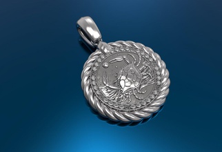 cancer-horoscopes pendant 3d print model cancer jewellery silver gold horoscope 3d print model - Mito3D