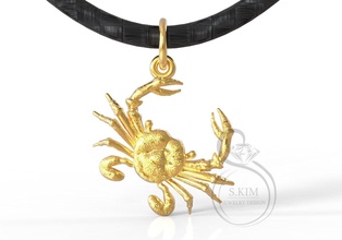cancer 3d impression modèle in pendentifs 3dexport zodiaque horoscope pendentif crabe 3d print model - Mito3D