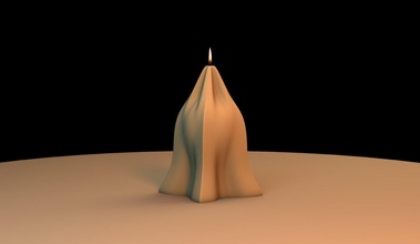 candle form-fitting sculptures light interior houseware decoration decor cream cone 3dprint flame wax abstract realizm stylized candlestick 3d print model - Mito3D