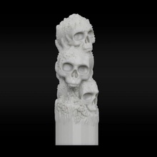 candle skull sculpture art figure stone statue decor body interior antique room printable hollyday wax bone fier 3d print model - Mito3D