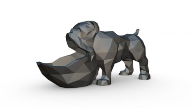 doce tigela Inglês buldogue cão decorações café tabela prato porta sapato chave armazenamento Itens 3d print model - Mito3D