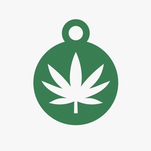 cannabis symbole porte clés 3d impression modèle in 3dexport chanvre haschisch hacher marijuana légaliser bibelot silhouette illustration forme souvenir cercle narcotique médicament 3d print model - Mito3D