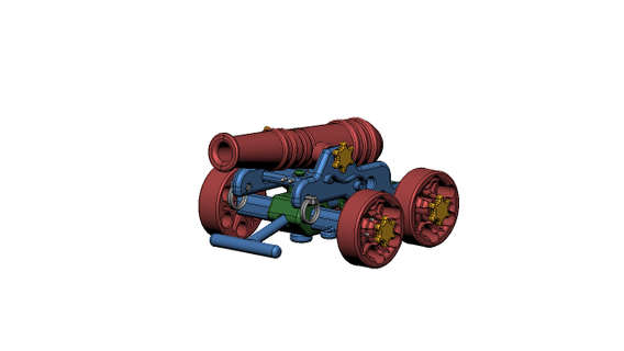 Kanone Marine frei Möbel Ornament 3d print model - Mito3D