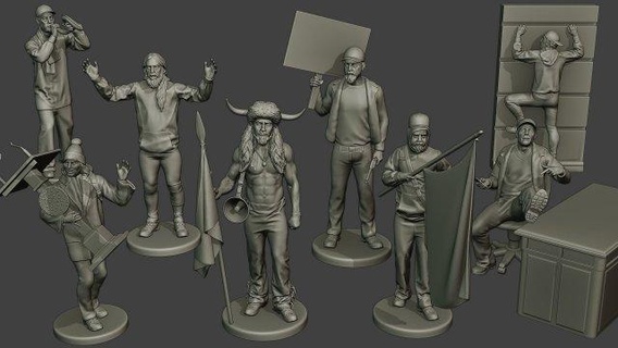 Capitole envahisseurs homme atout Etats Unis élection corniste invasion figurines Donaldtrump 3d print model - Mito3D