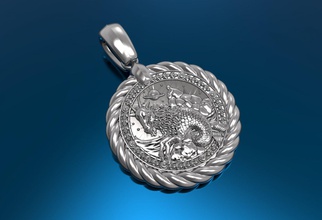 capricon-horoscopes pendant 3d print model horoscope jewellery silver gold 3d print model - Mito3D