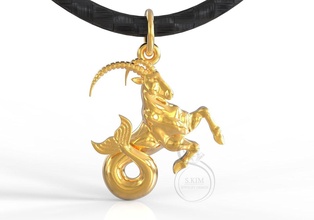 capricorn goat ibex horn tail zodiac horoscope 3d print model - Mito3D