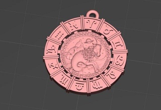 capricorn 3d print model in pendants 3dexport zodiak jewelry 3d print model - Mito3D