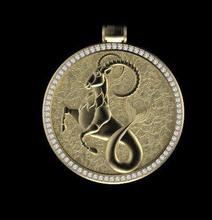 capricorn pendant 3d print model in pendants 3dexport zodiacs horoscope zodiac jewelry 3d print model - Mito3D