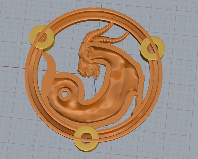 capricorno zodiaco 3dm gioiello gioielli obj ciondolo pendanto ciondoli zbrush zodiac 3D print model - Mito3D