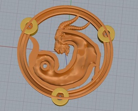capricorn zodiac 3dm jewel jewelry obj pendant pendanto pendants zbrush 3d print model - Mito3D