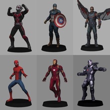 captain america civil war pack x 12 characters poly 3d model in fantasy 3dexport ironman captainamerica marvel lowpoly wintersoldier vision hawkeye scarletwitch antman blackpanther blackwidow falcon marvelcinematicuniverse mcu civilwar 3d print model - Mito3D