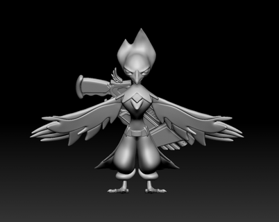 capitão vermelho pássaro escultura digital 3d impressão personagem Projeto modelagem armas liquidificador zbrush 3d print model - Mito3D
