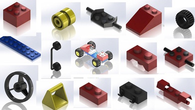 araç kiti mini toycar puzzel araba oyuncaklar 3d print model - Mito3D