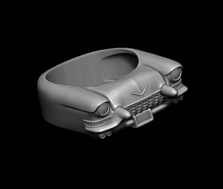 macchina squillare 14 3d stampa modello in anelli 3dexport retrò classico gioielleria cadillac eldorado vecchi tempi famoso elvis cabriolet uniti d'america cadillac kadillac cadilac biarritz biarritz 1957 presley antico vehicl veicolo 3D print model - Mito3D