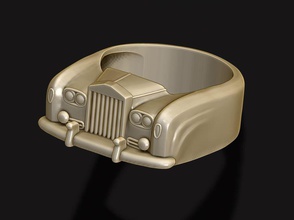 wagen ring 19 3d drucken modell ringe 3dexport schmuck jahrgang gold silber klassisch alt auto luxus fahrzeug automobil status transport rollen royce phantom fantom wolke 3d print model - Mito3D