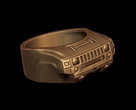 car ring 24 3d print model in rings 3dexport hummer h2 suv jeep military truck h1 h3 4x4 humer hamer hammer usa jewelry road 3d print model - Mito3D