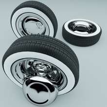 coche vehiculo rueda disco borde cromo gorra tubo neumático Pieza vehículo autopartes 3d print model - Mito3D