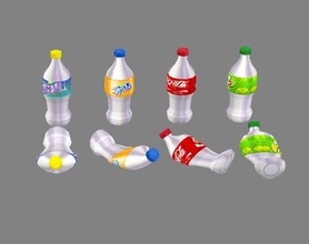 carbonated drinks - coca-cola soda recyclable wastes 3d model in beverage 3dexport juice peach blueberries sprite fruitjuice cans lowpolymodel drink hand painted 3d print model - Mito3D
