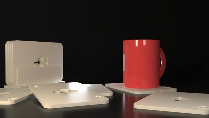 cartão jogos porta copos 3d impressão modelo in decoração 3dexport arte copo café bebidas montanha russa 3d print model - Mito3D