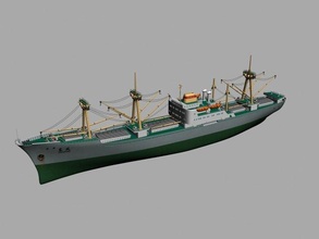 kargo gemi animasyon mimari bina kale Çin rüya Doğu imparator 3d print model - Mito3D