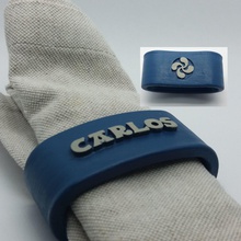 carlos 3d napkin ring lauburu personalized names customizable 3d print model - Mito3D