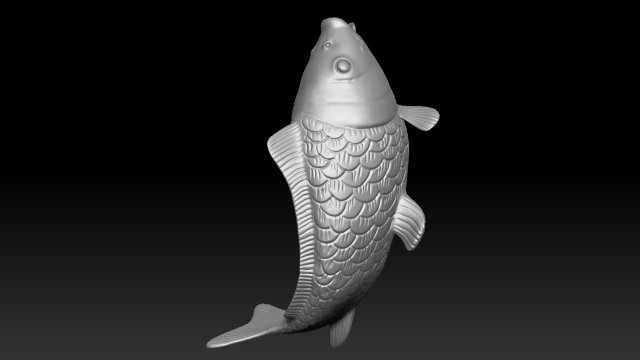 carp sculpture fish print stl art sculptures 3D print model - Mito3D