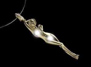 carrera y pendant girl naked sexy gold woman jewelery jewelry pendants 3d print model - Mito3D