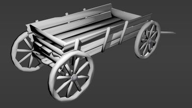cart carriage transport transportation horse garden decorative game 3d print model - Mito3D