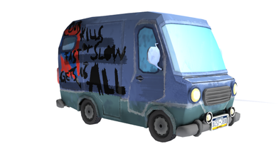 karton minibüs Bedava karikatür low poly otobüs game redy Araçlar yol stil 3d print model - Mito3D
