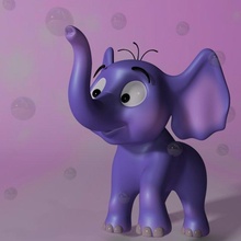 cartone animato bambino elefante truccato 3d modello in 3dexport carattere animale toon pachiderma dumbo mammifero africa zoo carina 3d print model - Mito3D