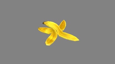 dibujos animados plátano pelar inclinación piel fruta basura truco resbalón solvencia Fruta comida junkrat lucha lowpolymodel 3d print model - Mito3D