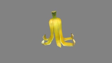desenho animado banana descasca direito 3d modelo in fruta 3dexport frutas silvestres lixo truque escorregar solvência comida junkrat luta livre polimodelo 3d print model - Mito3D
