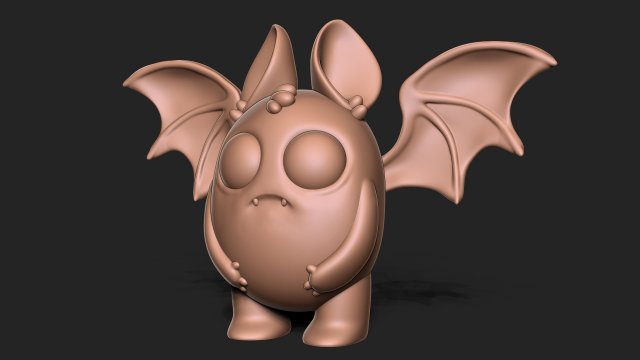 cartone animato pipistrello figurine vampiro toon Halloween dracula animale mostro truccato creatura animali mammifero 3D print model - Mito3D