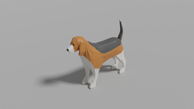 karikatür beagle 3d model in köpek 3dexport düşük poli hayvan memeli köpekler 3D print model - Mito3D