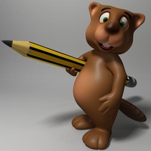 cartone animato castoro truccato 3d modello in 3dexport carattere animale toon roditore mammifero carina divertimento ricino 3d print model - Mito3D