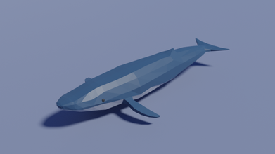 karikatür mavi balina 3d model in 3dexport düşük poli memeli su deniz okyanus balık 3d print model - Mito3D