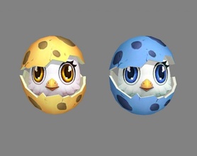 dibujos animados nacido pájaro pollo 3d modelo in 3dexport mítico monstruo mágico criaturas incubación escotilla cría huevo recién bebé 3d print model - Mito3D