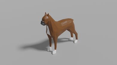 dessin animé boxeur chien 3d modèle in 3dexport lowpoly animal mammifère chiens 3d print model - Mito3D