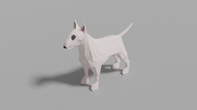 Karikatur Stier Terrier Lowpoly Tier Säugetier Hund Hunde Bullterrier 3d print model - Mito3D