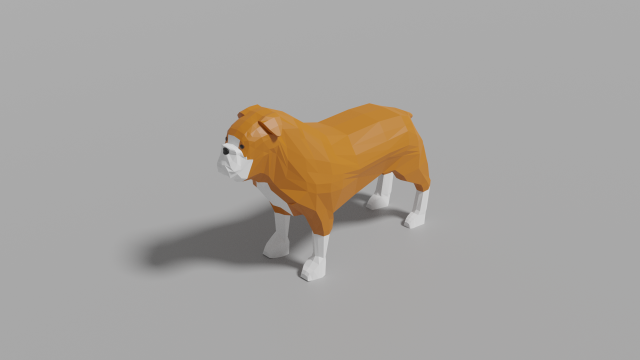 karikatür bulldog 3d model in köpek 3dexport düşük poli hayvan memeli köpekler 3D print model - Mito3D