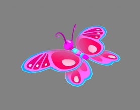 dibujos animados mariposa púrpura 3d modelo in insectos 3dexport polillas naturaleza lowpolymodel mano pintado animales insecto 3d print model - Mito3D