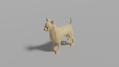 cartone animato chihuahua 3d modello in cane 3dexport lowpoly animale mammifero cani 3d print model - Mito3D