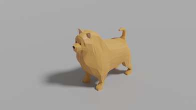 cartone animato chow 3d modello in cane 3dexport lowpoly animale mammifero cani rancio 3d print model - Mito3D