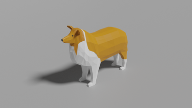 cartoon collie lowpoly animal dog mammal farm 3d print model - Mito3D