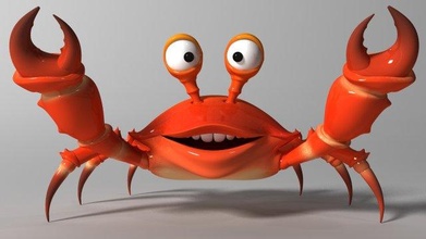 karikatur krabbe manipulierten animiert 3d modell 3dexport charakter fisch schaltier krallen gliederfüßer meeresfrüchte meer tier licht toon spiel fantasie 3d print model - Mito3D