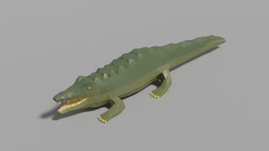 dibujos animados cocodrilo lowpoly animal reptil África agua naturaleza 3d print model - Mito3D
