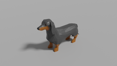cartoon dachshund 3d model in dog 3dexport lowpoly animal mammal dogs 3d print model - Mito3D
