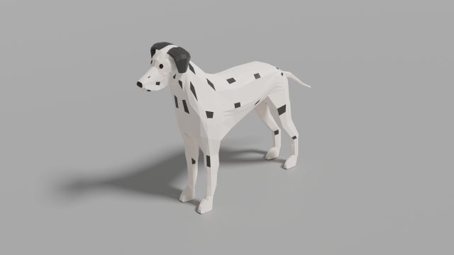 karikatür dalmaçyalı 3d model in köpek 3dexport düşük poli hayvan memeli köpekler 3D print model - Mito3D