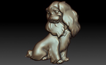 cartoon dog free 3d print model in animals 3dexport cnc stl relief animal 3d print model - Mito3D