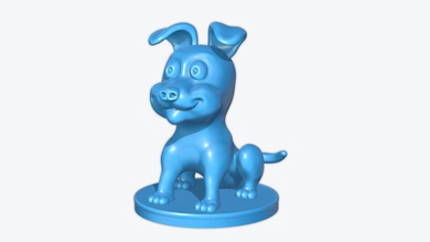 le chien de bande dessinée 3dprint dessin animé animal les miniatures figurines drôle la nature art créature chiot 3d print model - Mito3D